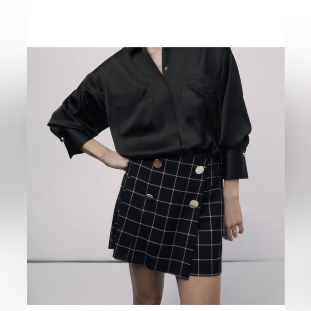 Zara Black Checkered Skort